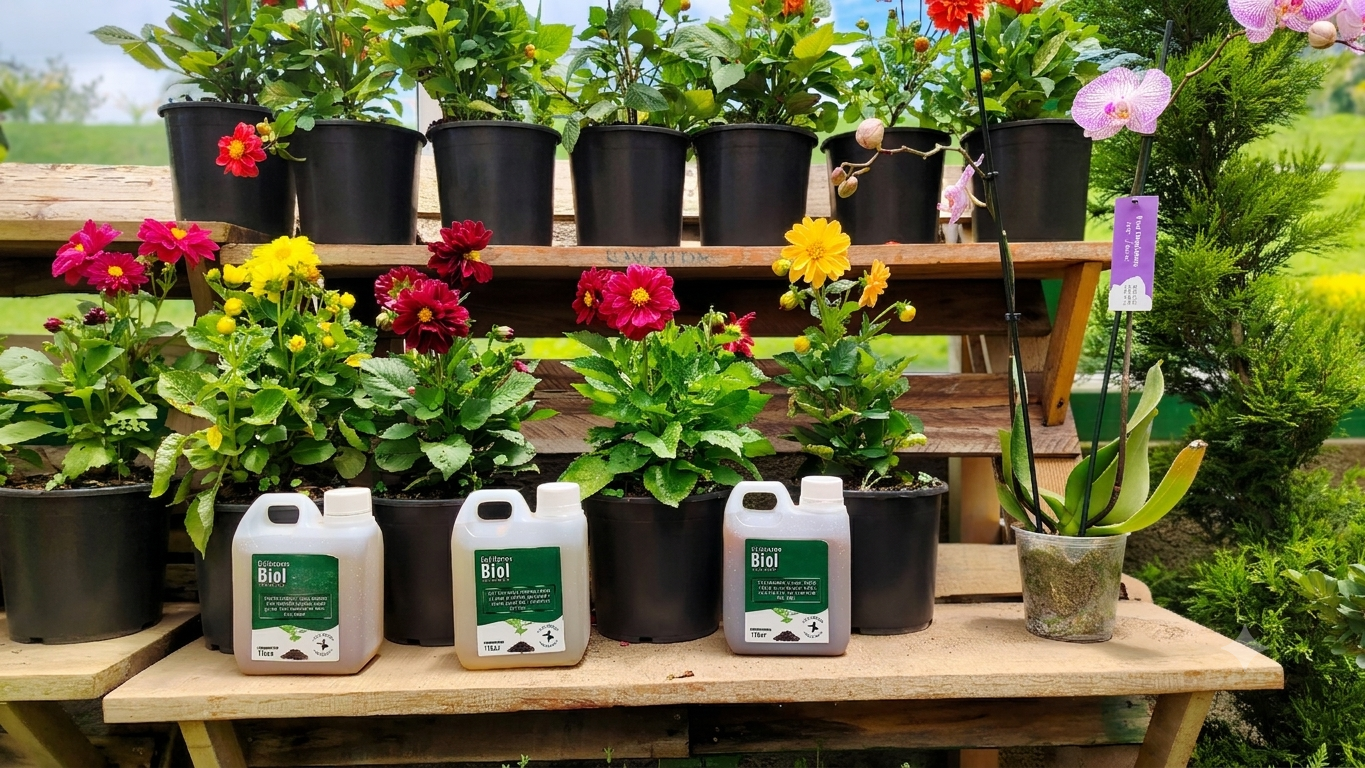 Aplicación de biol sobre cultivos de la finca
